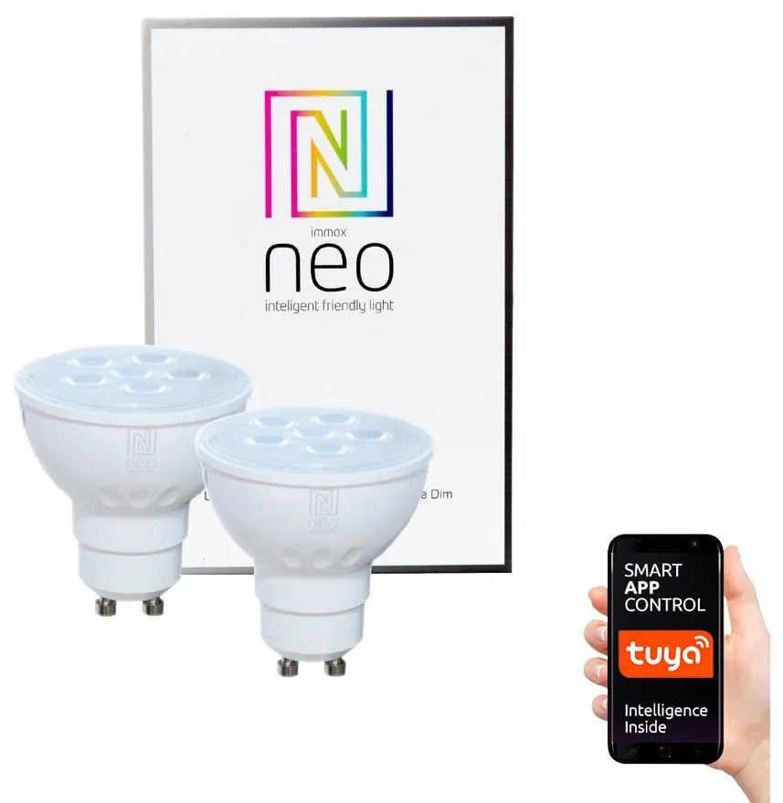 Immax Neo Immax NEO 07003B - KÉSZLET 2x LED Dimmelhető izzó GU10/4,8W/230V ZigBee 2700K IM0131