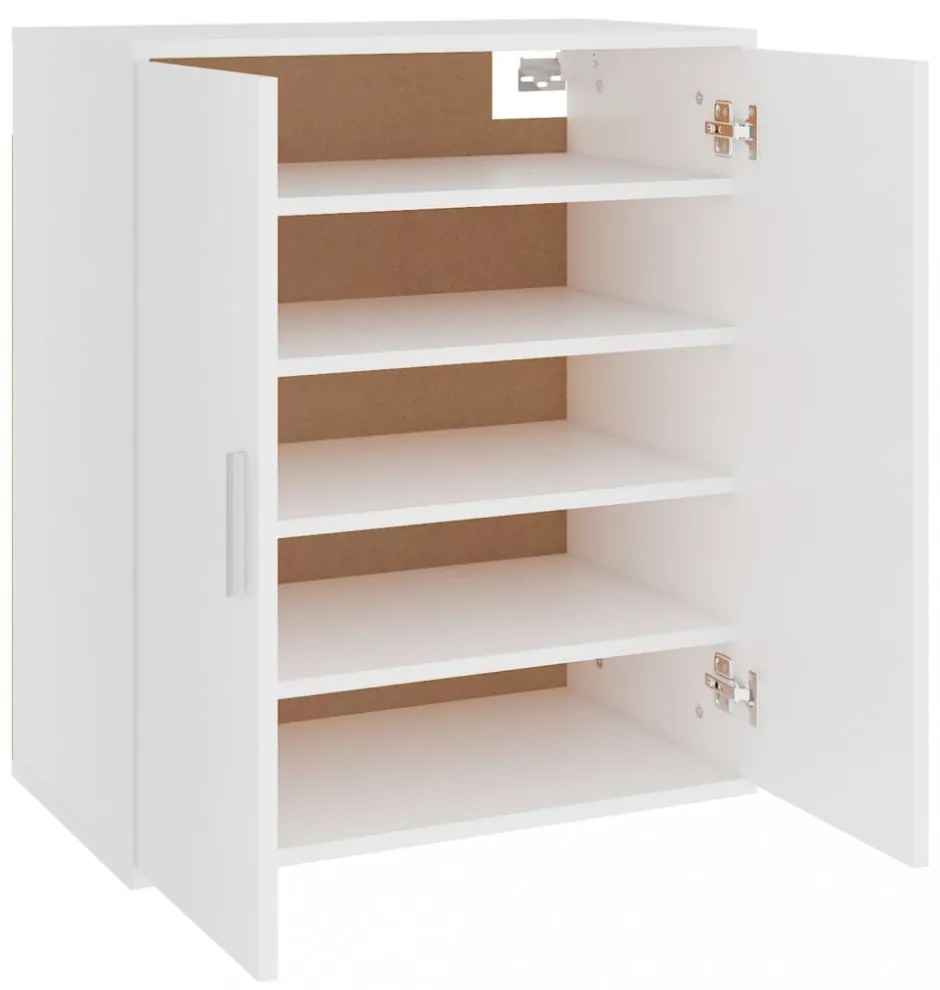 vidaX fehér szerelt fa cipősszekrény 60 x 35 x 70 cm