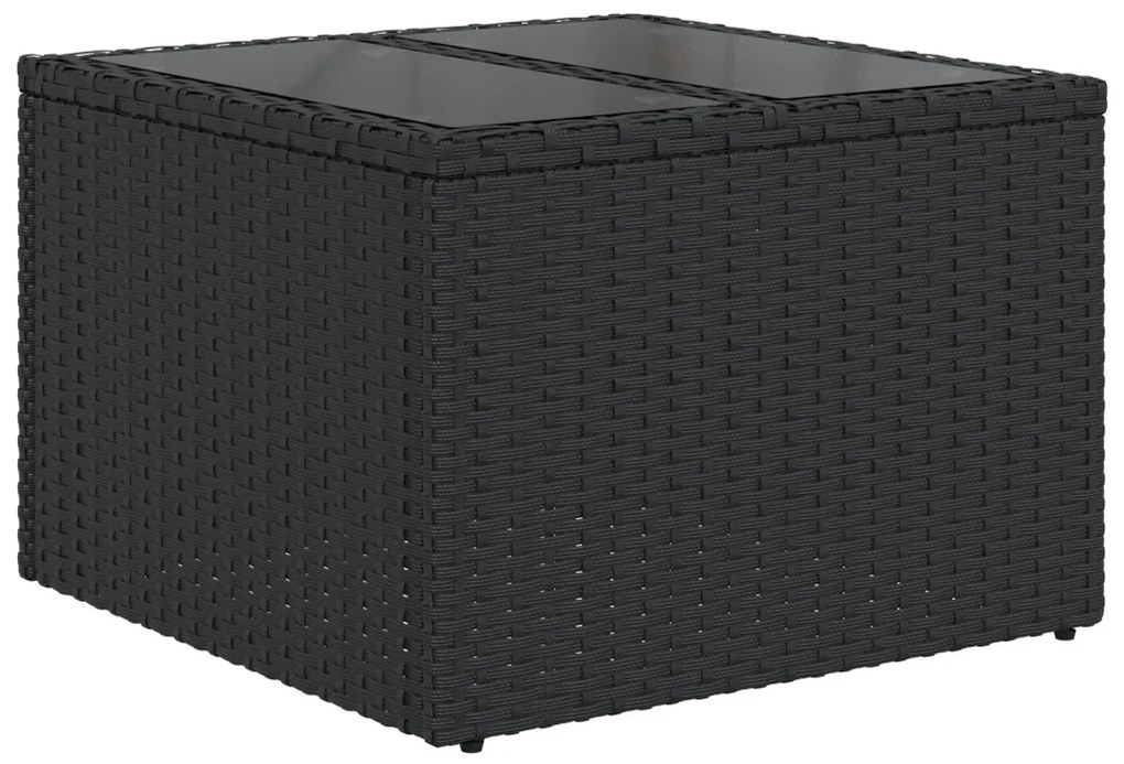 9 Darabos Kerti Sofa Szett Párnákkal Bézs Poli Rattan, 2-Fős Kerti Sofa Párnákkal Fekete Poli Rattan