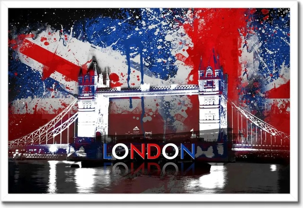 Poszterek keretben 60x40 Tower Bridge zászlóval