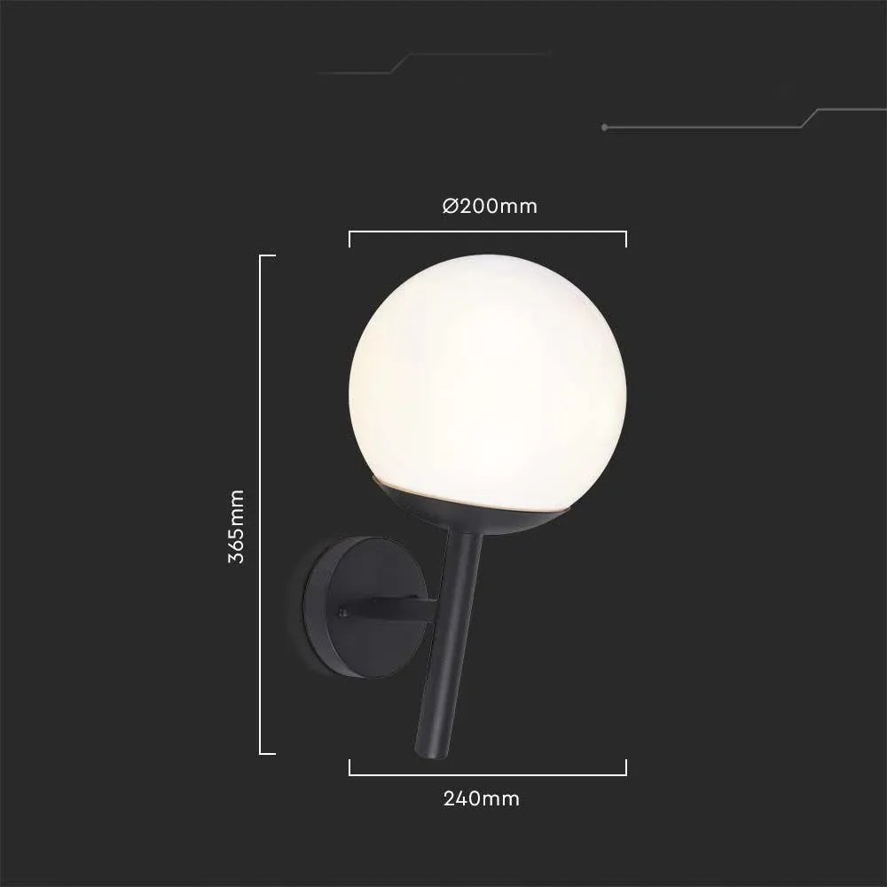 Kültéri fali lámpa V-tac E27 IP44 fekete-fehér VT-1224-11824