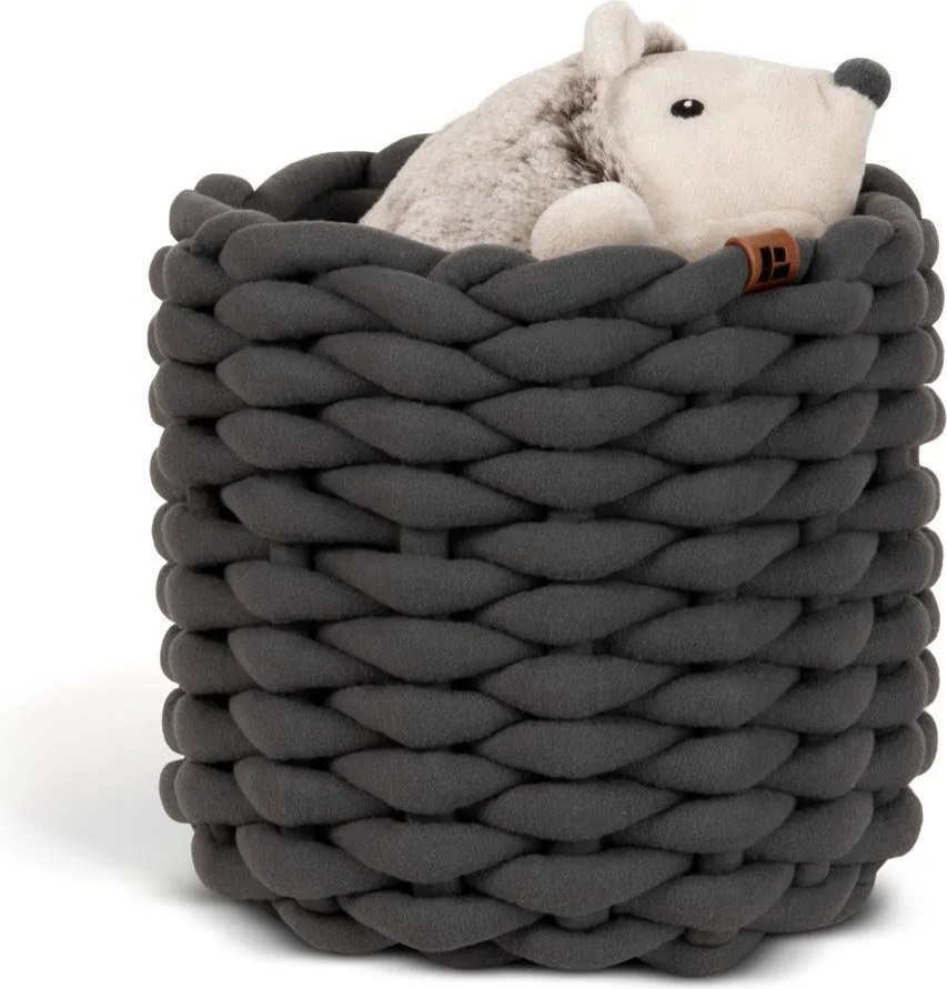 Textil tárolókosár ø 21x17 cm Peach Skin Round S – Bigso