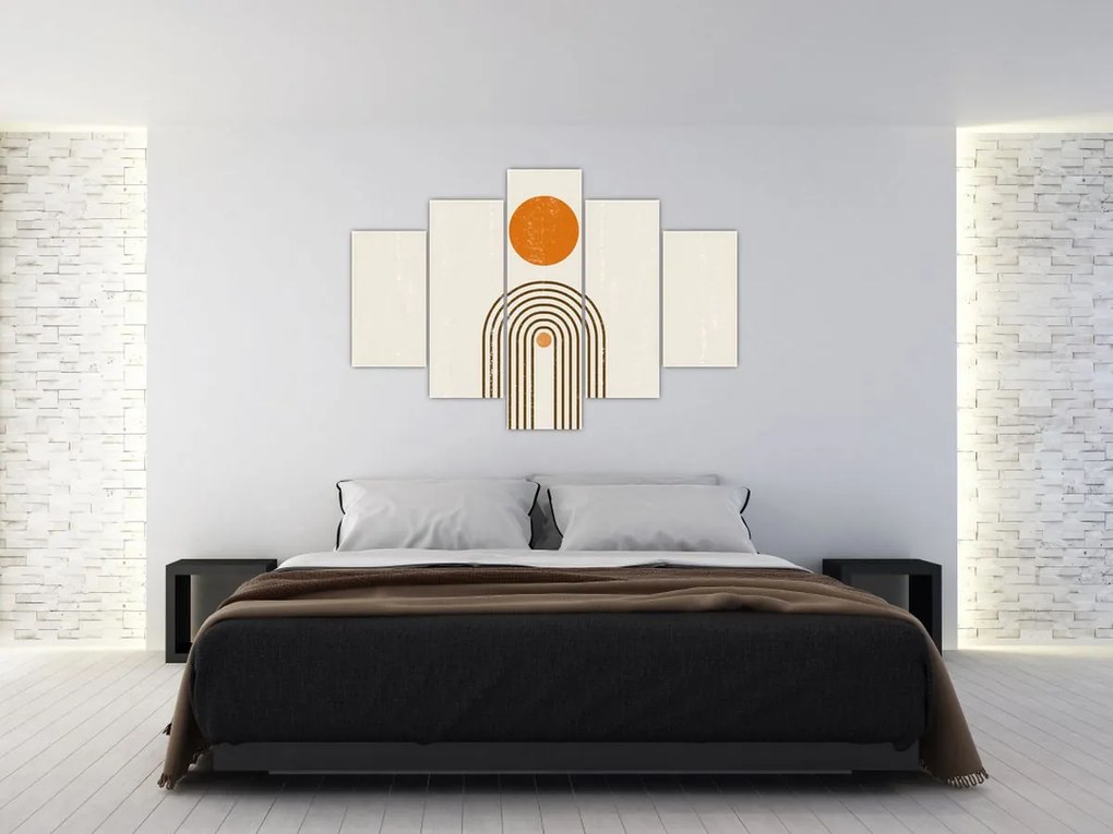 Kép - Barna ívek (150x105 cm)