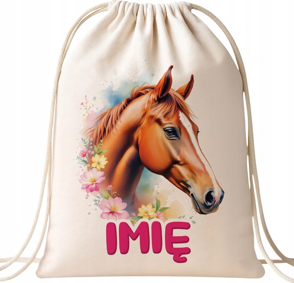 Személyre szabott Pamut Hátizsák Ló Cuki Gyerekeknek
