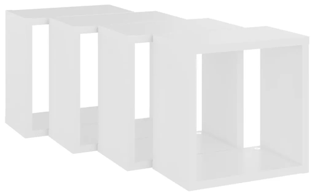 4 db fehér fali kockapolc 26 x 15 x 26 cm