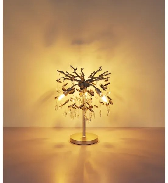 Globo 64138TS - QUEENA asztali lámpa 3x E14/40W/230V, ezüstszínű