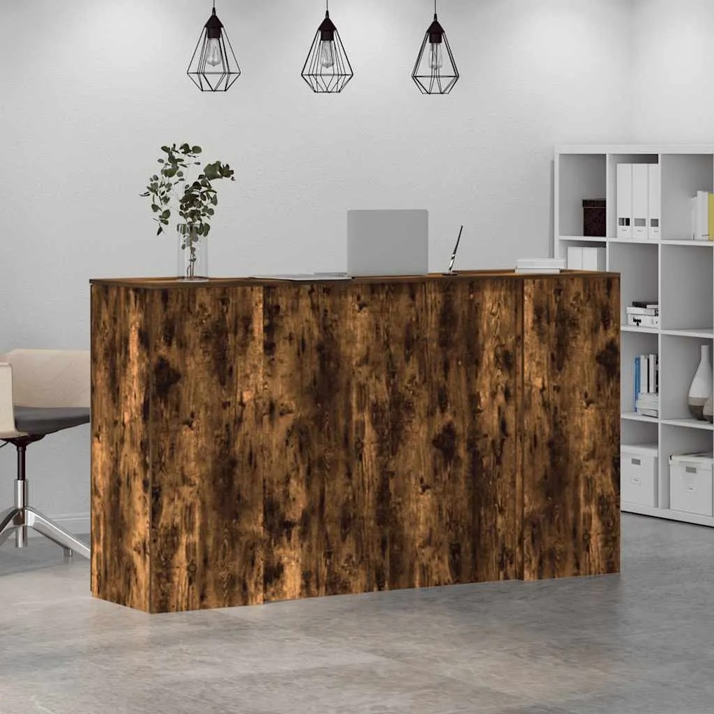 recepciós pult füstös tölgy 180x50x103,5 cm szerelt fa