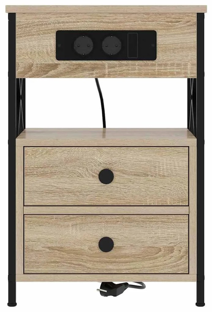 Éjjeliszekrény 2 pcs sonoma tölgy 40 x 31 x 60 cm Faanyag