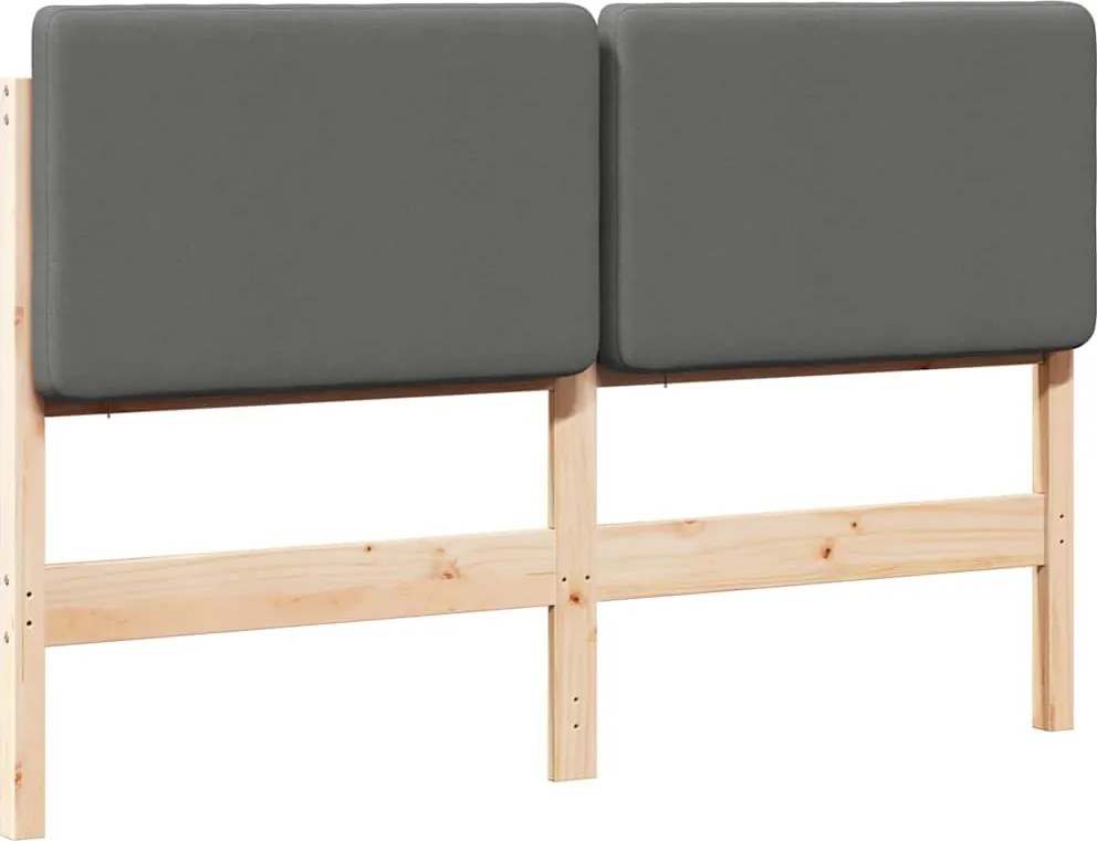 vidaXL Kárpitozott fejtámla fejtámlával Barna és Világosszürke 150 cm