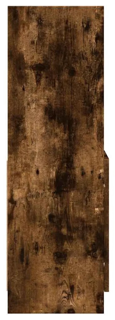 füstös tölgy színű szerelt fa magasszekrény 92 x 33 x 100 cm