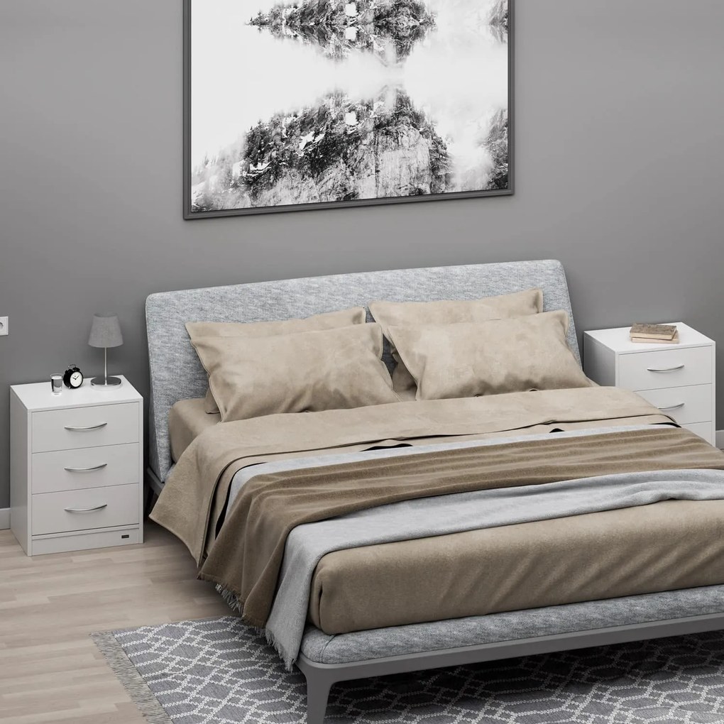 ELOISE éjjeliszekrény világítással, 54x39x28cm, fehér Casaria