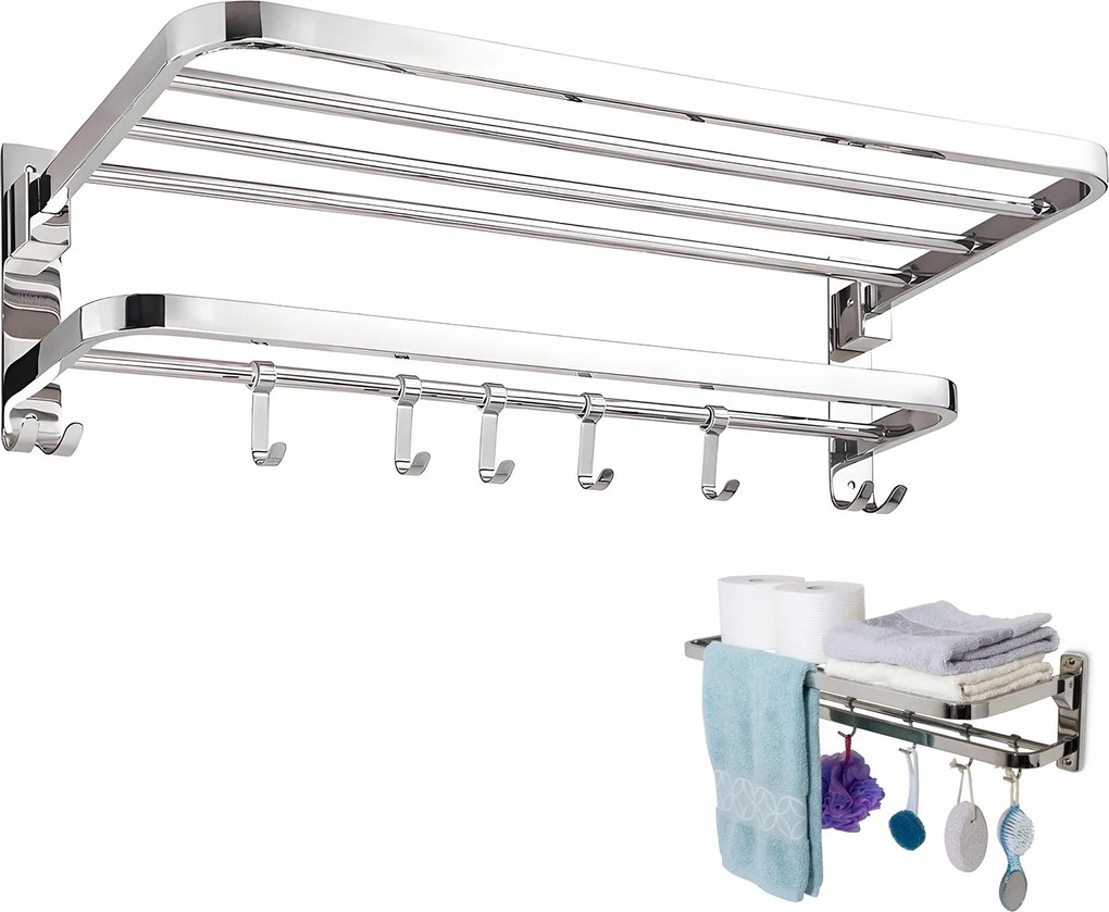 Fali Törölközőtartó Polccal Fürdőszoba Fogantyú Polc Akasztók