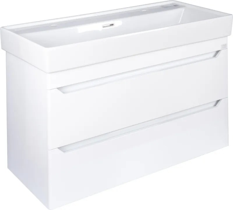 TMP SHARP 100 fali fürdőszobabútor - CeraStyle SHARP - 37600 DUPLA csaplyukas mosdóval - 100 x 48 cm