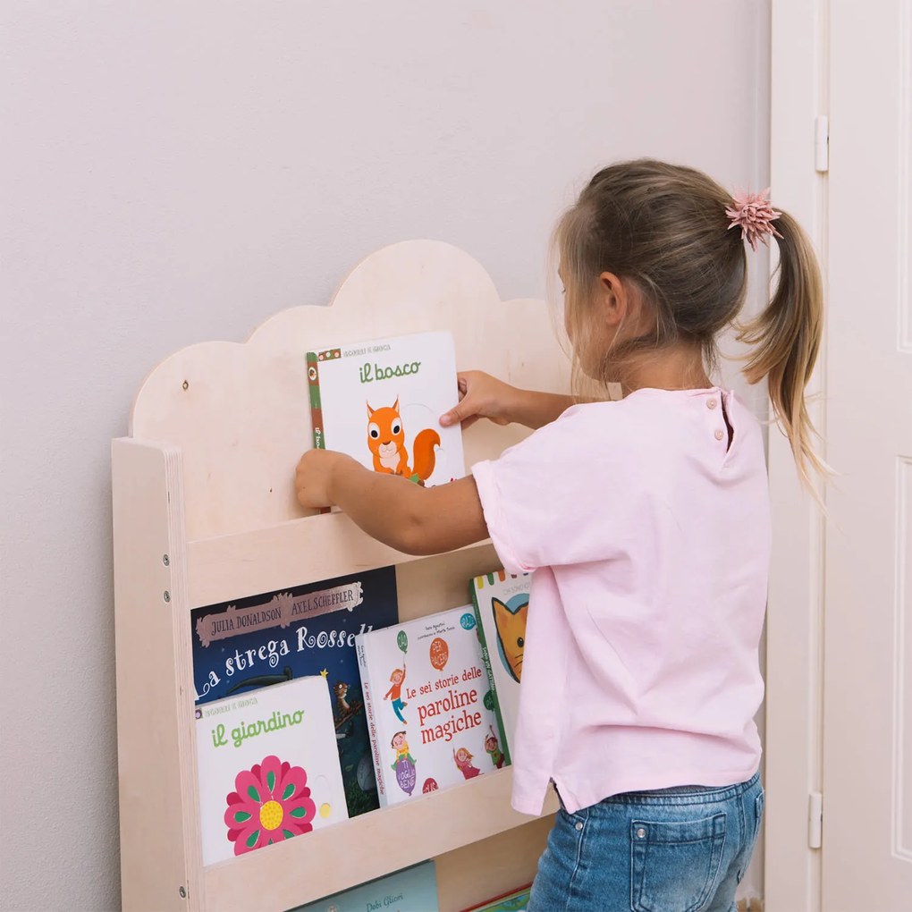 Mobli Dotty, Natural Haus, gyermek könyvespolc, Montessori, multiplex, 60 x 95 x 13 cm