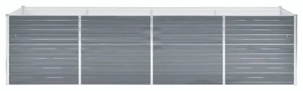 szürke horganyzott acél kerti magaságyás 320 x 80 x 77 cm