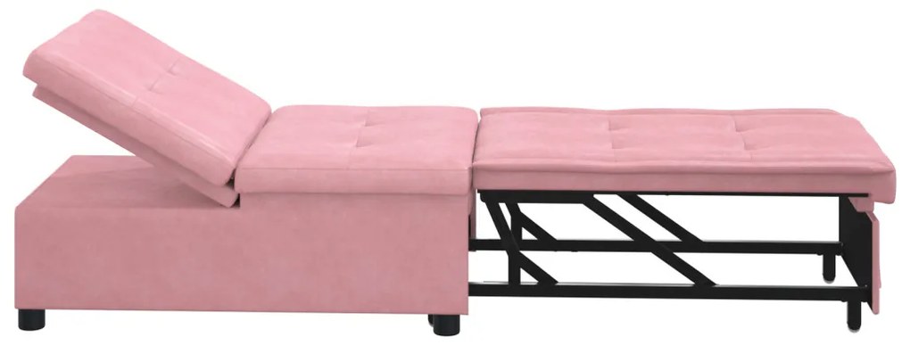 Kanapéágy Rózsaszín 67 x 194 x 38 cm Bársony