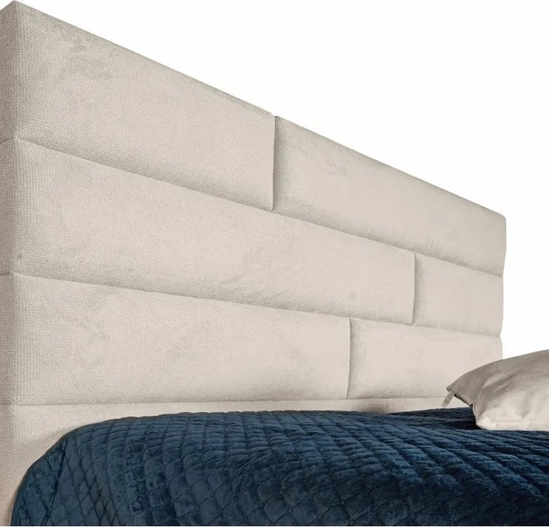 Kárpitozott ágy CALMIRA + rácsos rács + matrac EMI