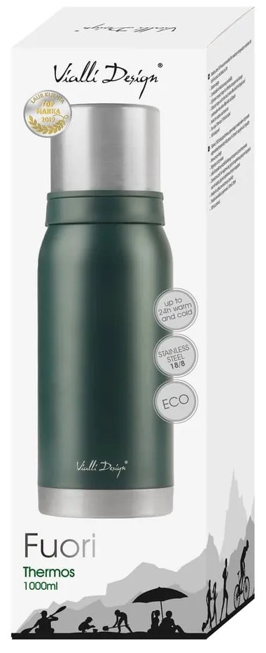 Fuori zöld thermo utazóbögre, 1 l - Vialli Design