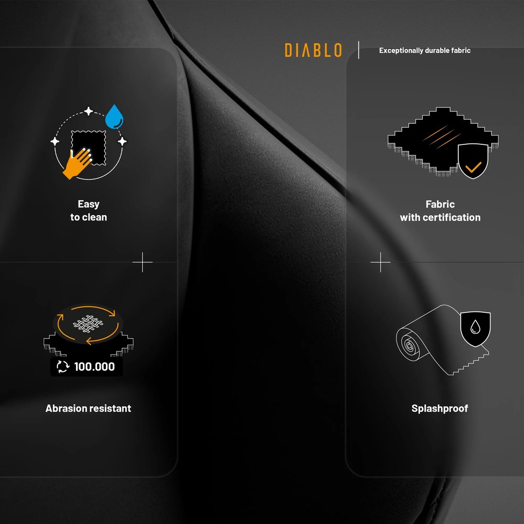 Gamer szék fekete Normal Size: Diablo X-One Prime Burned Black