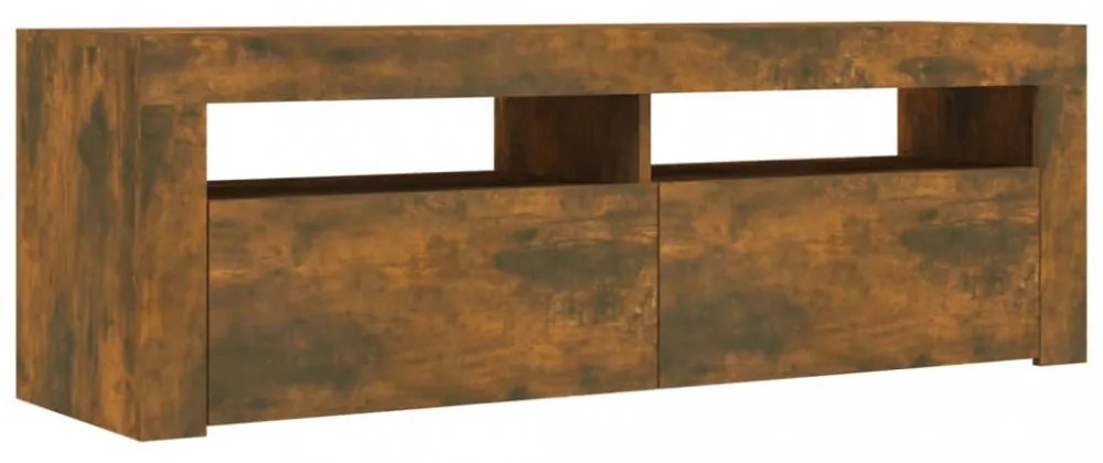 füstös tölgy színű TV-szekrény LED-ekkel 120 x 35 x 40 cm