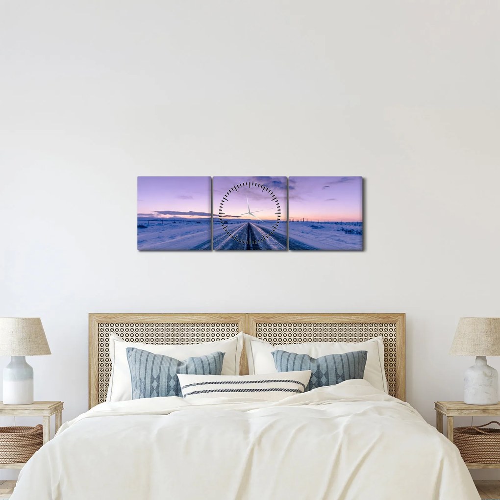 A téli út képe (órával) (90x30 cm)