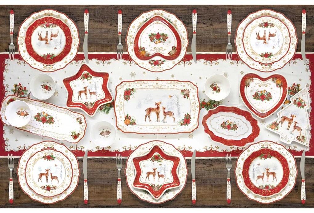 Karácsonyi porcelán desszertes tányér Christmas Melody