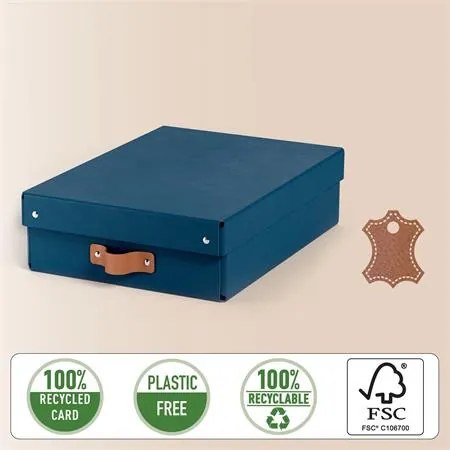 Tárolódoboz, M méret, alacsony, LEITZ Puro, óceánkék (E61480068)