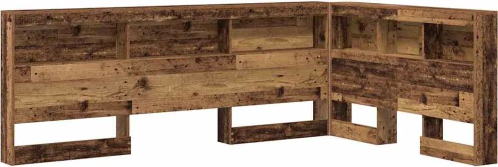 vidaXL Tároló fejtámla Öreg fa 207,5 x 137,5 x 76,5 cm Faanyag