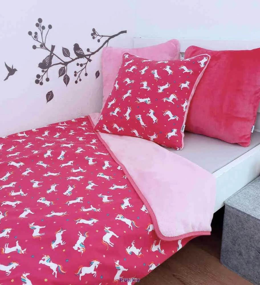PUKKA Dupla Ovis Takaró Párnával - Unikornis pink