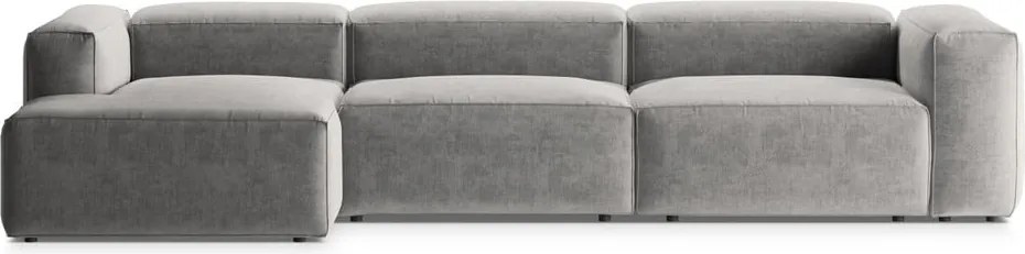 Világosszürke sarokkanapé (bal oldali-heverő résszel) Bergamo – Cosmopolitan Design