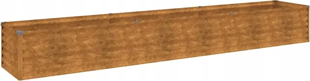 Magasított virágtartó, 291x50x36 cm, korteni acél