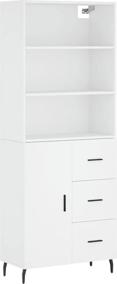 vidaXL fehér szerelt fa magasszekrény 69,5 x 34 x 180 cm