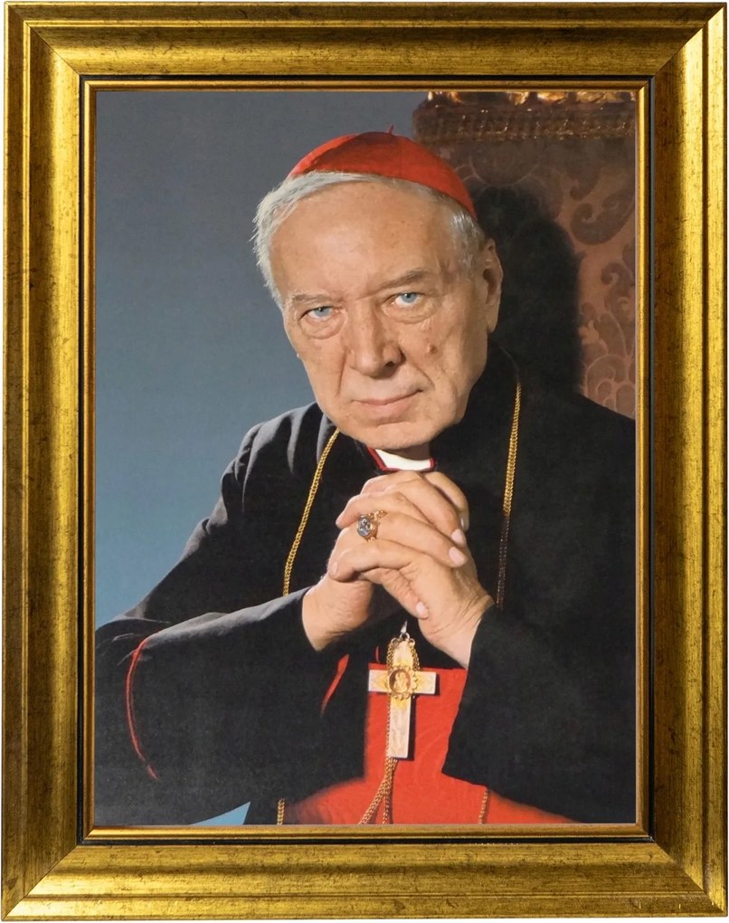 Wyszyński Bíboros Vászonkép Arany Keretben 30X40