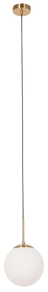 Art Deco függőlámpa arany opálüveggel fekete egyfázisú sínadapterrel - Slimline Flore