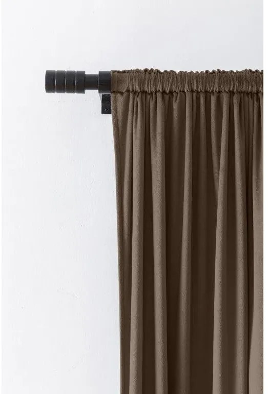 Barna sötétítő függöny VELVET 140x270 cm Felfüggesztés: Hullámos sínszalag