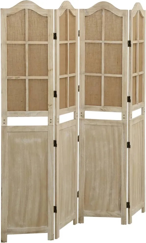 vidaXL 4 paneles barna szövet paraván 140 x 165 cm