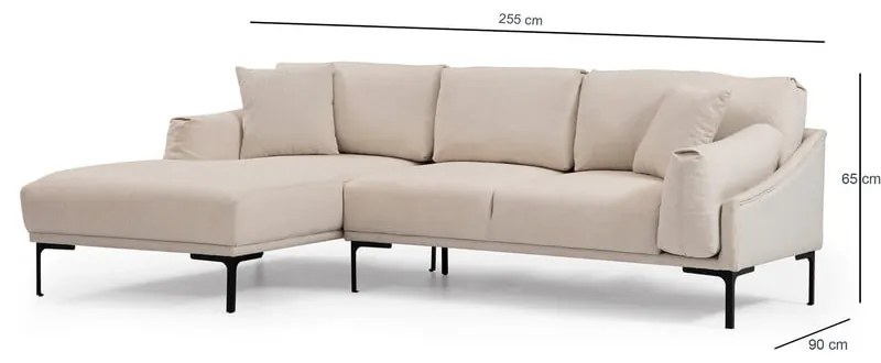 Leo világosbézs sarokkanapé, bal oldali - Artie