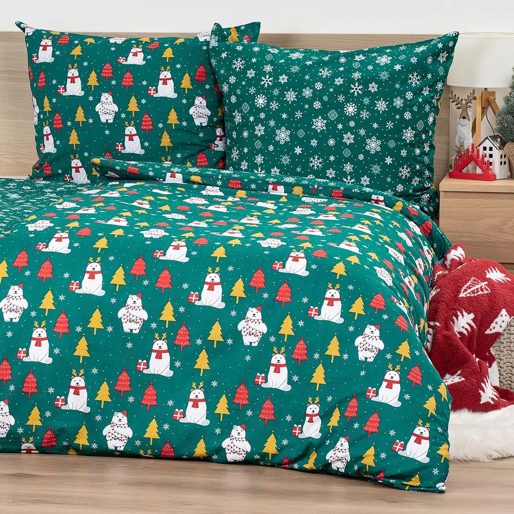 4Home Polar Bear pamut ágyneműhuzat, 140 x 200 cm, 70 x 90 cm