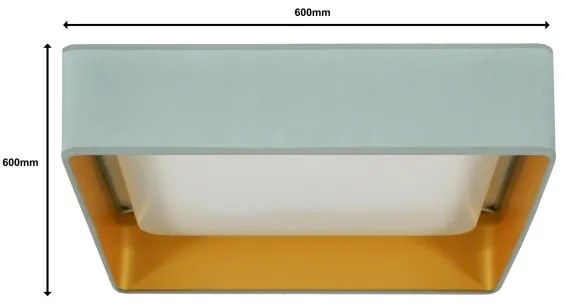 Brilagi-LED Fényerőszabályozható lámpatest VELVET SQUARE LED/36W/230V Wi‑Fi Tuya + távirányító mentazöld