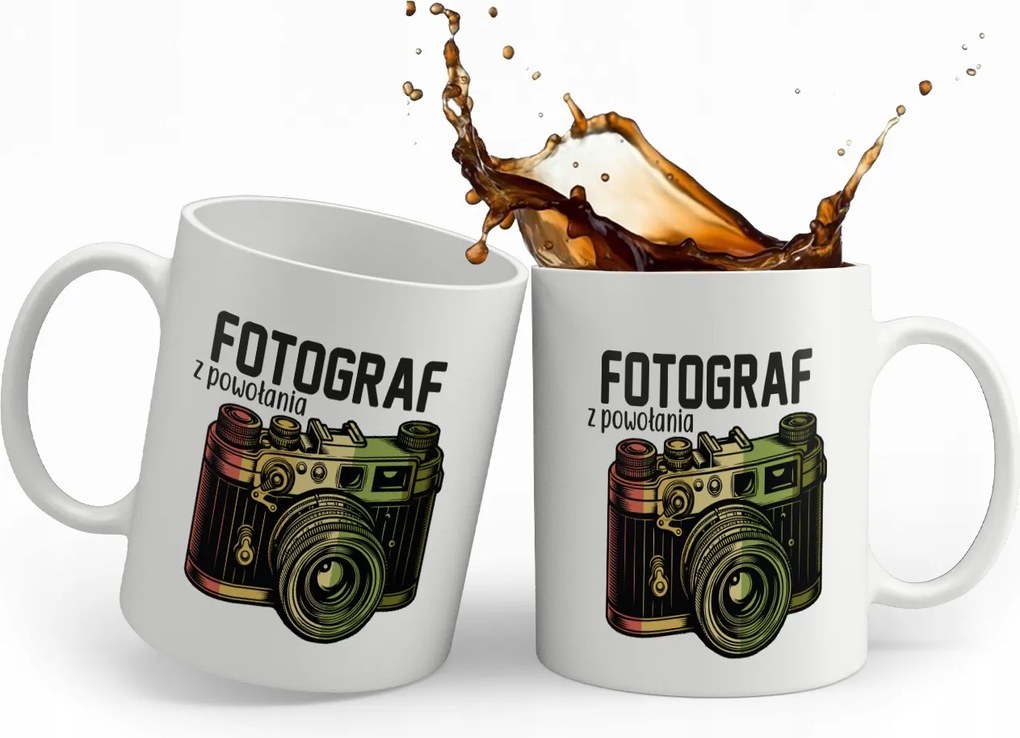 Fehér Nyomott Mintás Bögre Ajándék Fotósnak