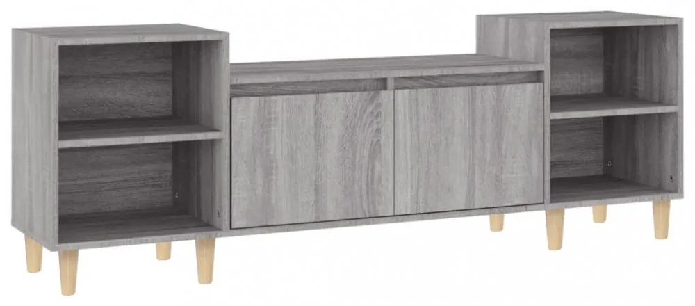 szürke sonoma színű szerelt fa TV-szekrény 160x35x55 cm