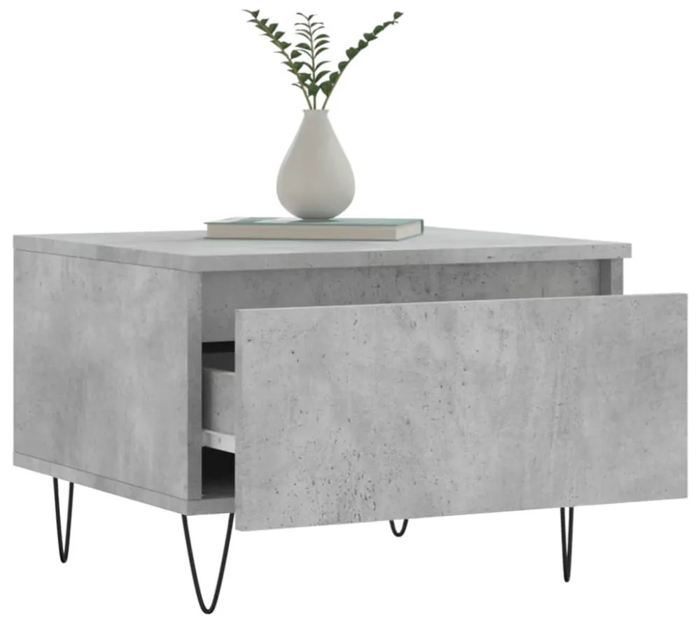 2 db betonszürke szerelt fa dohányzóasztal 50 x 46 x 35 cm