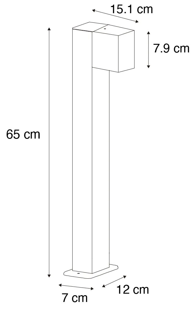Ipari kültéri állólámpa sötétszürke 65 cm IP44 - Baleno
