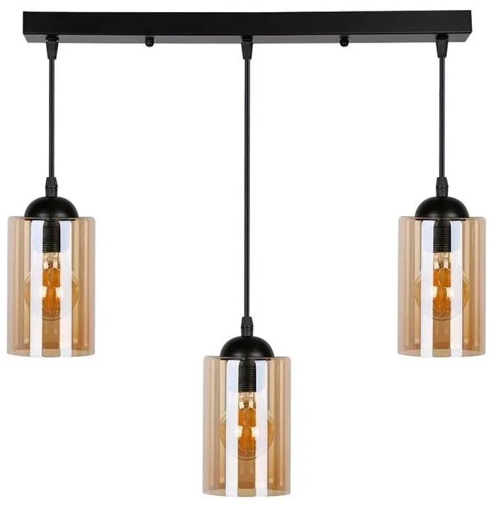 Fekete függőlámpa üveg búrával 10x55 cm Bistro – Candellux Lighting