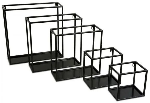 Fali polc 20x20 cm fekete, falra szerelhető