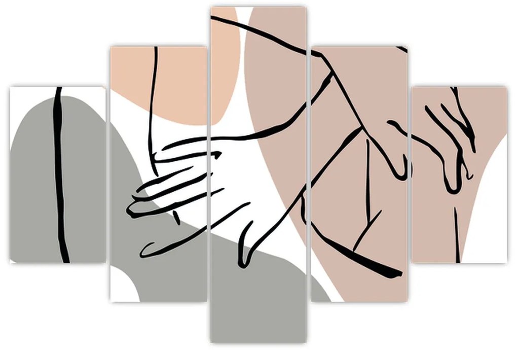 Kép - Női test vonal művészet N⁰2 (150x105 cm)