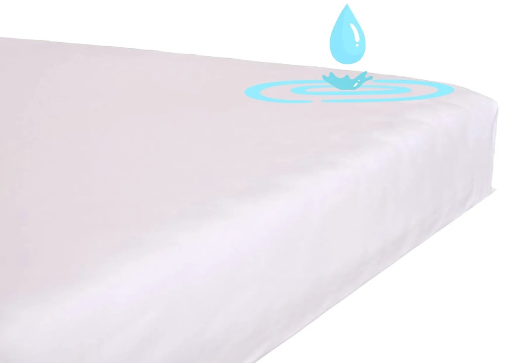 Jersey vízálló sztreccs lepedő Fehér Méretek: 90x220 cm