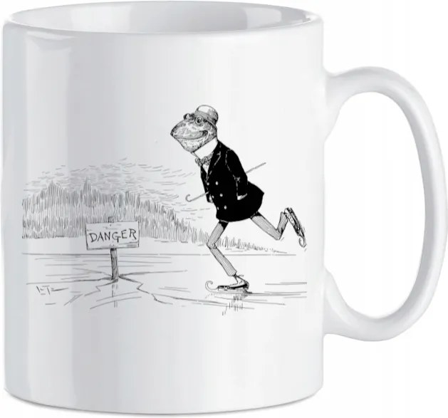 Vicces nyomott mintás bögre Béka a korcsolyán 330 ml