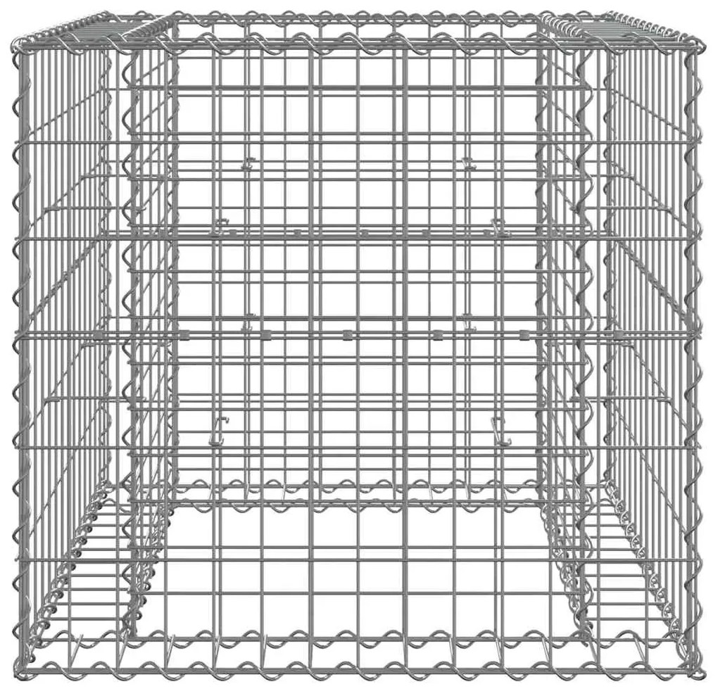 ezüst horganyzott vas gabion kosár 70 x 70 x 65 cm