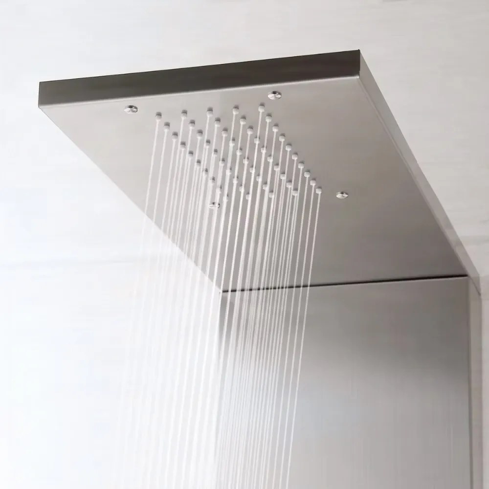 Zuhanypanel EYN TP1554 LED-világítással és masszázsfúvókákkal, fali vagy sarokba szereléshez, több színváltozatban — Fali szerelés